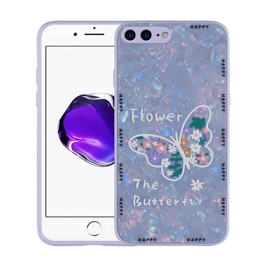 Apple iPhone 8 Plus Uyumlu Kılıf Desenli Sert Silikon Zore Mumila Kapak