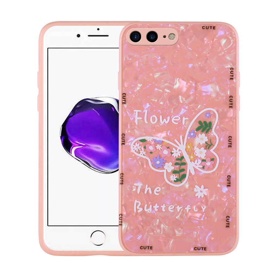 Apple iPhone 8 Plus Uyumlu Kılıf Desenli Sert Silikon Zore Mumila Kapak