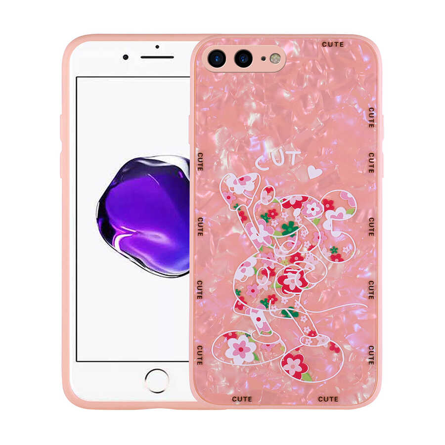 Apple iPhone 8 Plus Uyumlu Kılıf Desenli Sert Silikon Zore Mumila Kapak