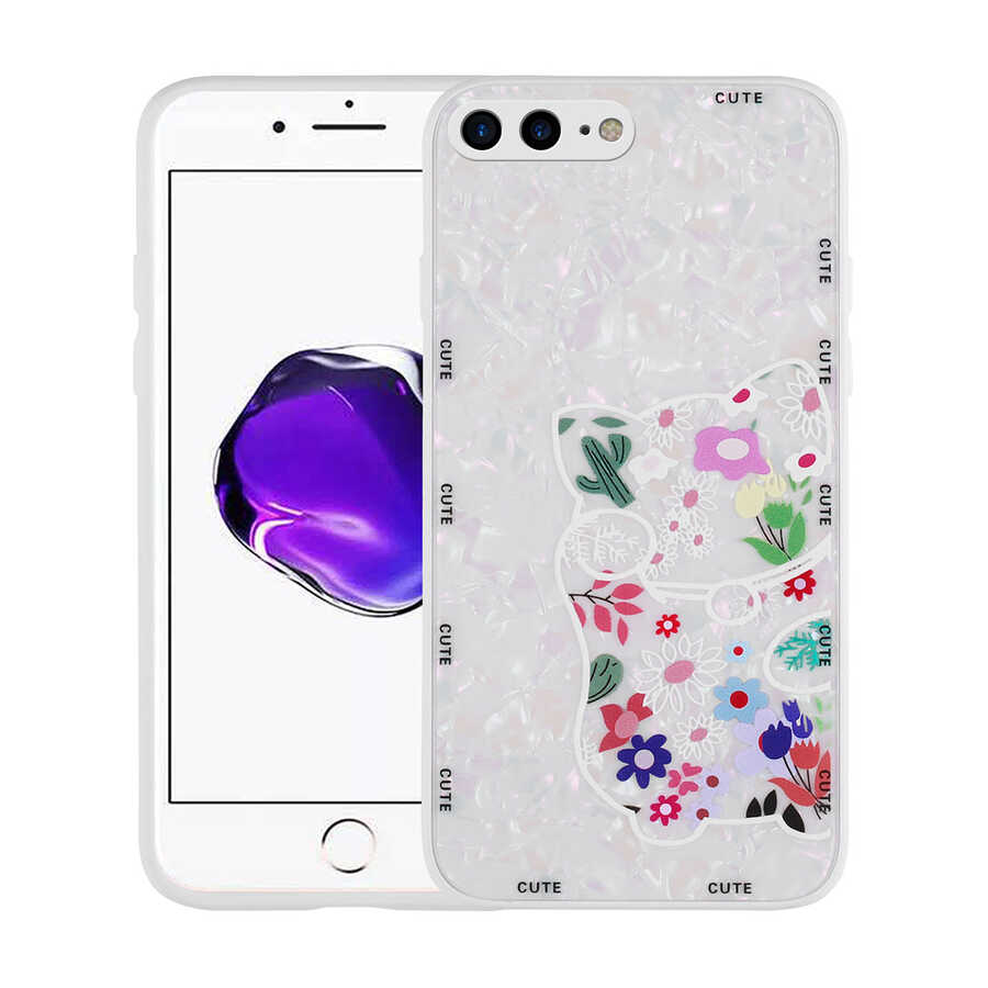 Apple iPhone 8 Plus Uyumlu Kılıf Desenli Sert Silikon Zore Mumila Kapak