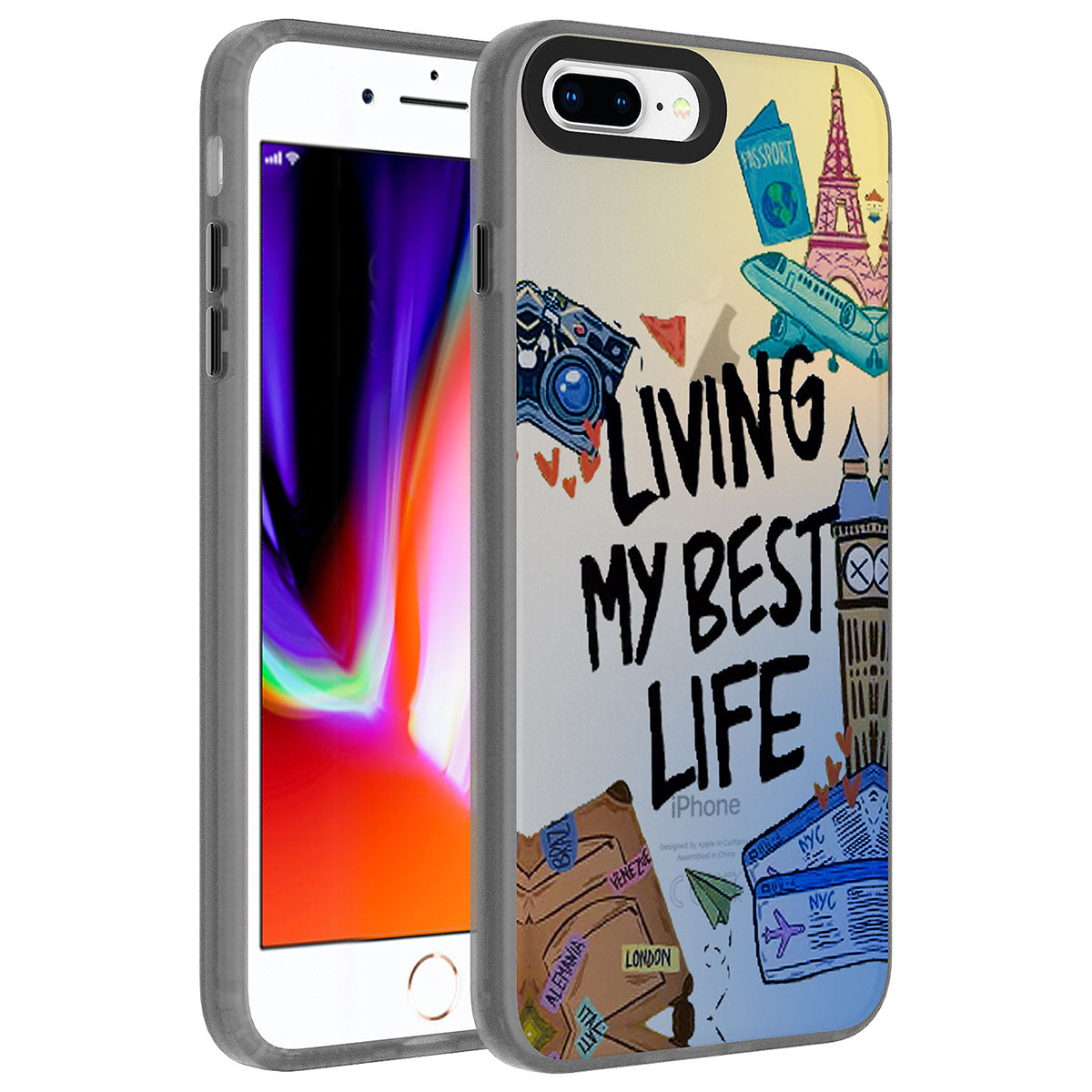 Apple iPhone 8 Plus Uyumlu Kılıf Desenli Zore Dragon Sert Kapak