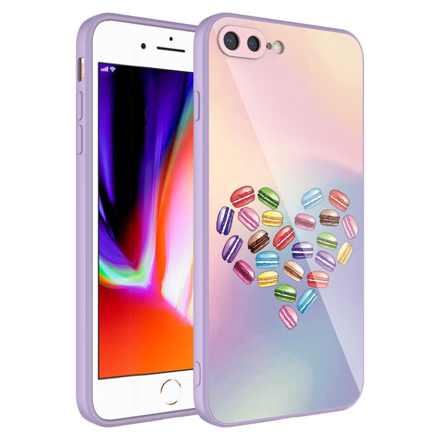 Apple iPhone 8 Plus Uyumlu Kılıf Kamera Korumalı Desenli Sert Silikon Zore Epoksi Kapak