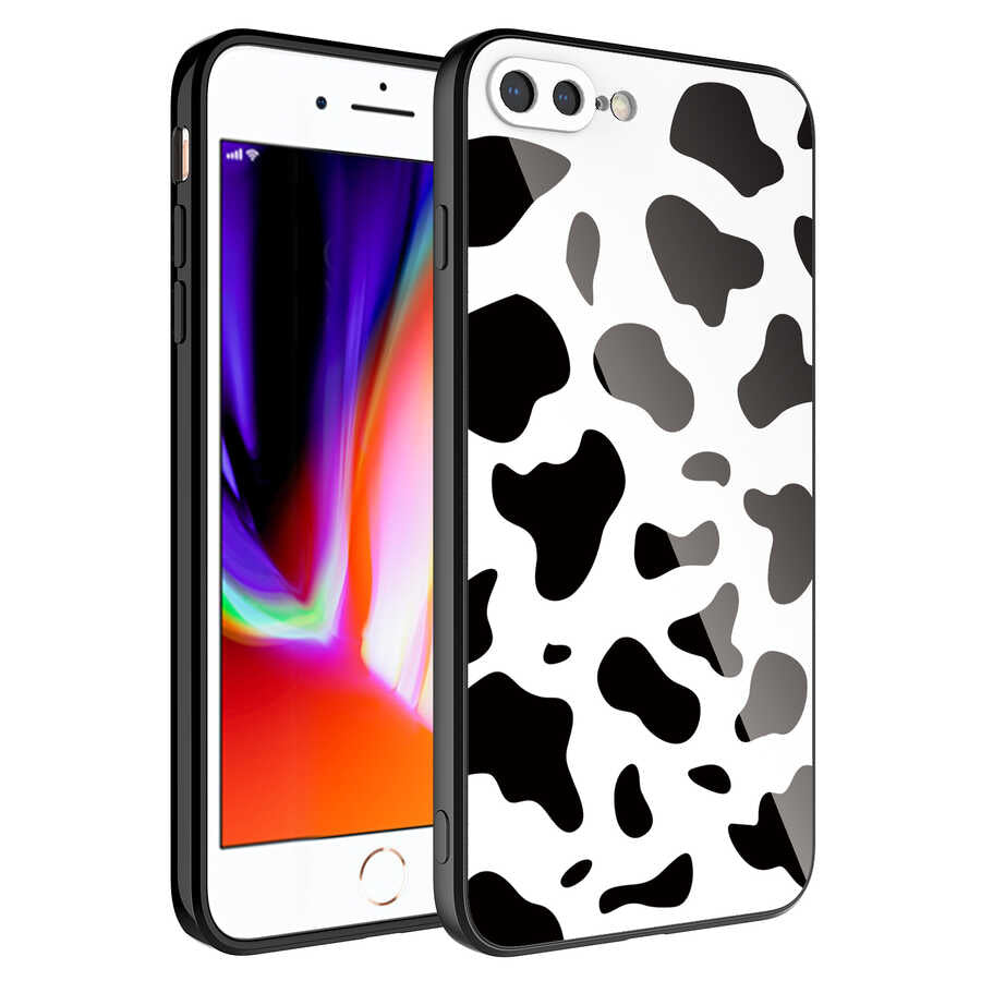 Apple iPhone 8 Plus Uyumlu Kılıf Kamera Korumalı Desenli Sert Silikon Zore Epoksi Kapak