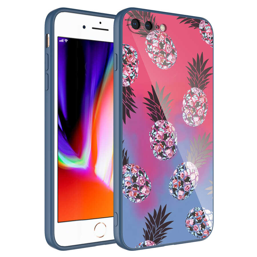 Apple iPhone 8 Plus Uyumlu Kılıf Kamera Korumalı Desenli Sert Silikon Zore Epoksi Kapak