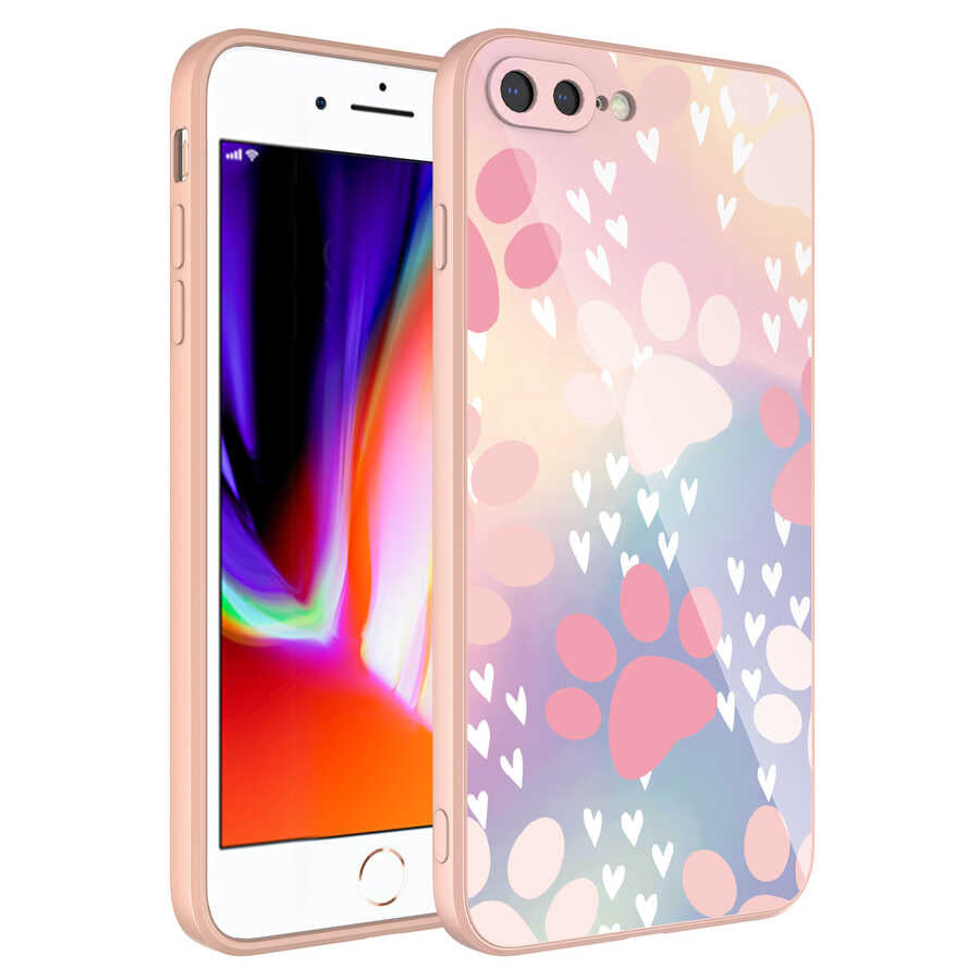 Apple iPhone 8 Plus Uyumlu Kılıf Kamera Korumalı Desenli Sert Silikon Zore Epoksi Kapak