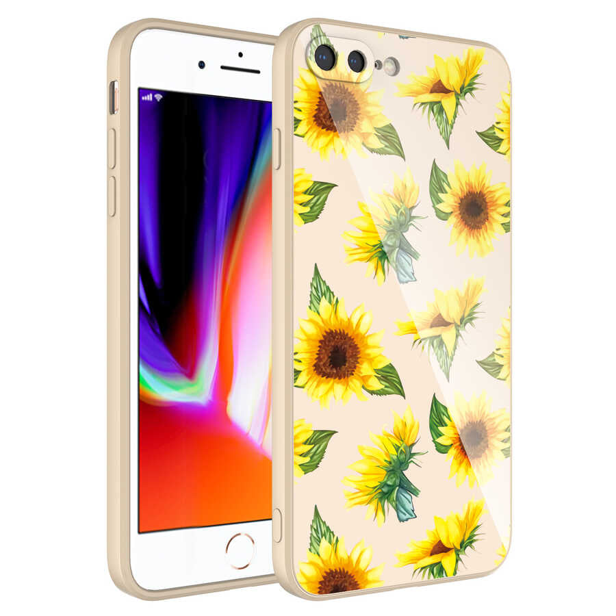 Apple iPhone 8 Plus Uyumlu Kılıf Kamera Korumalı Desenli Sert Silikon Zore Epoksi Kapak