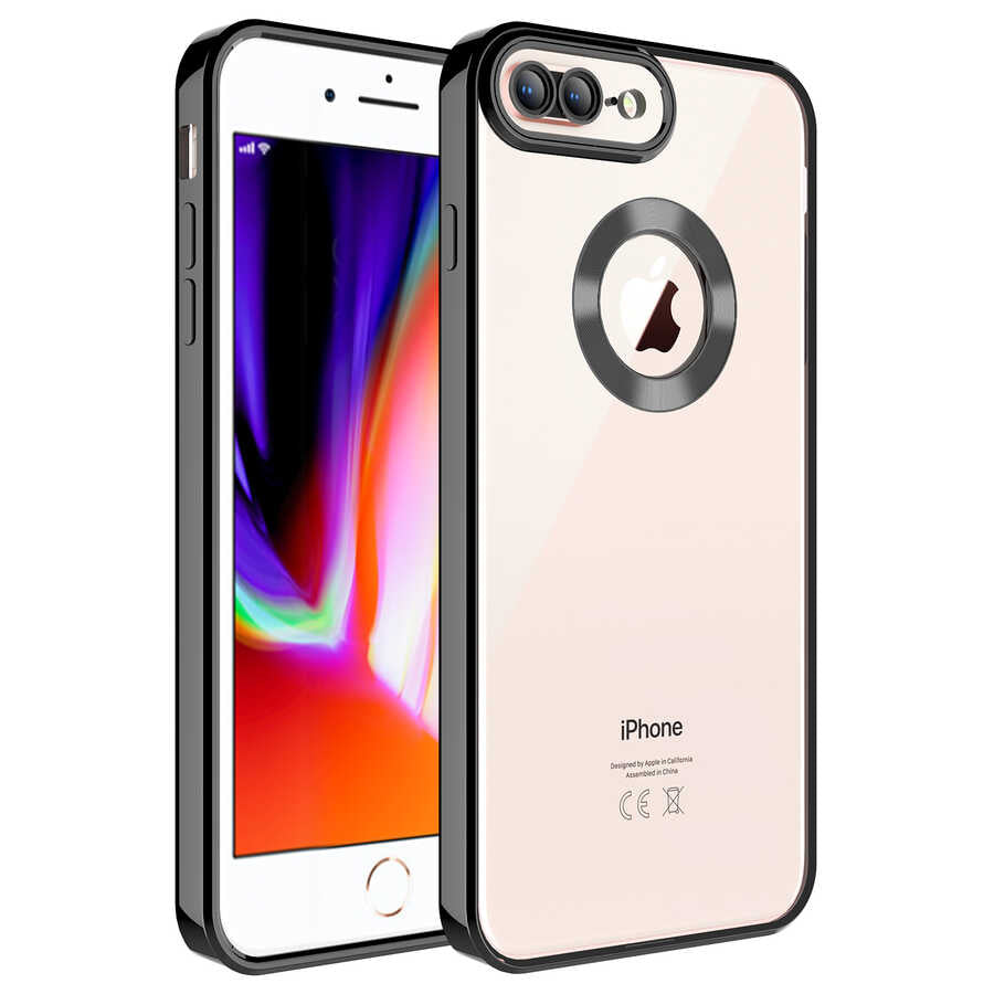 Apple iPhone 8 Plus Uyumlu Kılıf Kamera Korumalı Logo Gösteren Zore Omega Kapak
