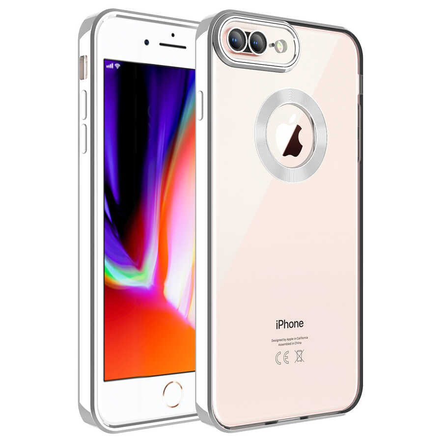 Apple iPhone 8 Plus Uyumlu Kılıf Kamera Korumalı Logo Gösteren Zore Omega Kapak
