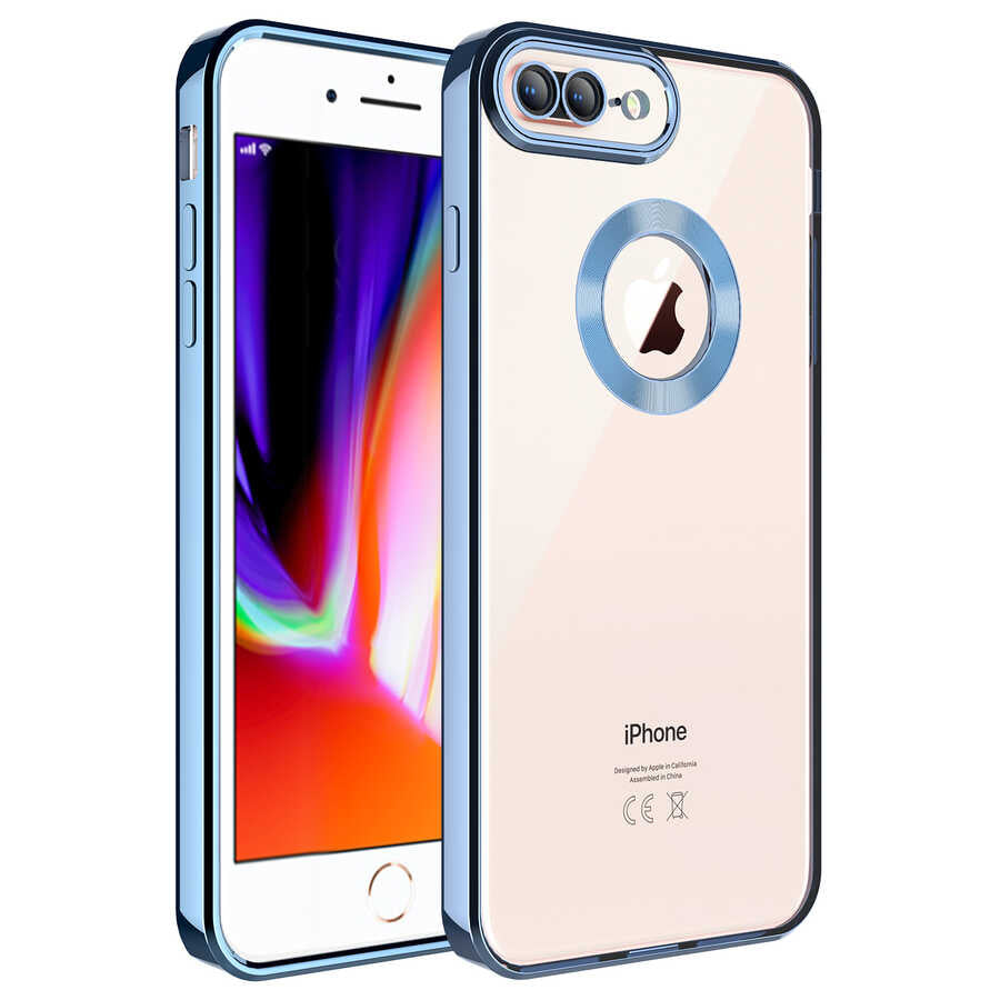 Apple iPhone 8 Plus Uyumlu Kılıf Kamera Korumalı Logo Gösteren Zore Omega Kapak