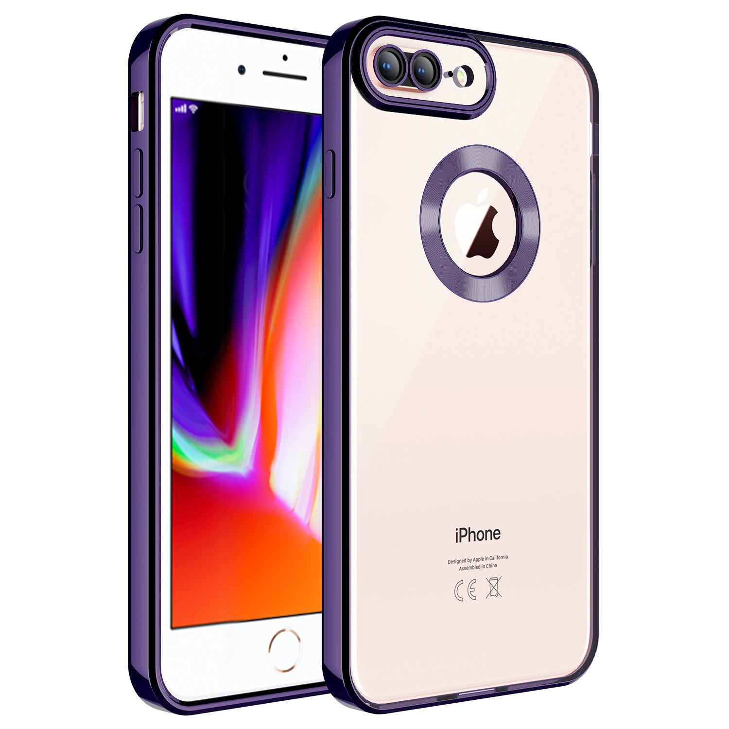 Apple iPhone 8 Plus Uyumlu Kılıf Kamera Korumalı Logo Gösteren Zore Omega Kapak