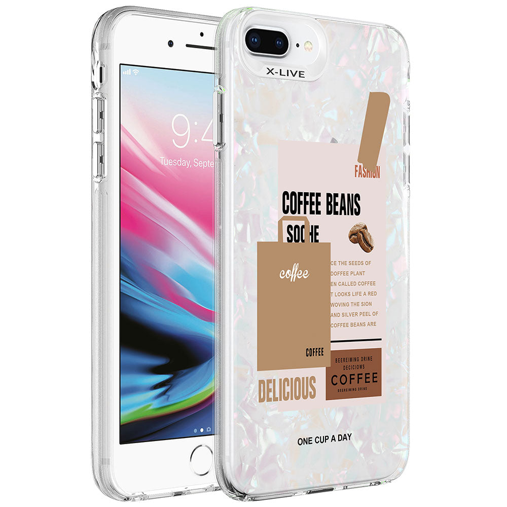 Apple iPhone 8 Plus Uyumlu Kılıf Mermer Desenli Zore Marbello Kapak