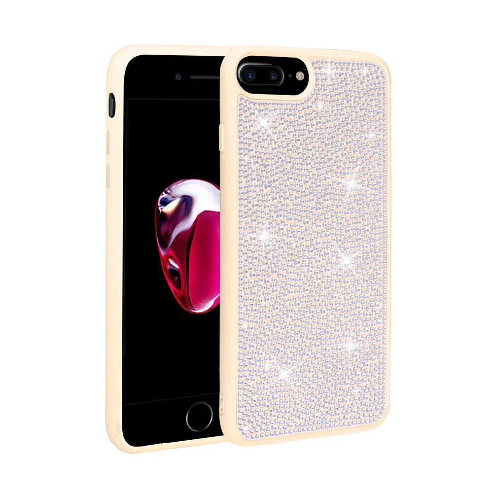 Apple iPhone 8 Plus Uyumlu Kılıf Parlak Taşlı Tasarım Zore Ston Kapak