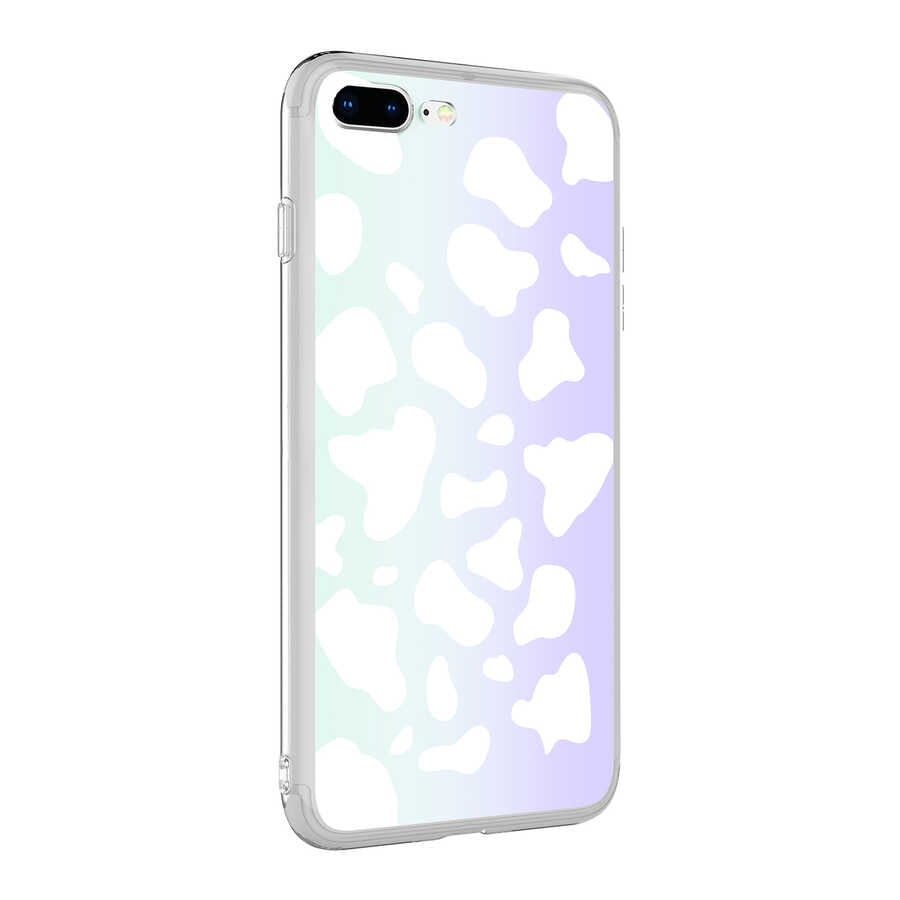 Apple iPhone 8 Plus Uyumlu Kılıf Zore M-Blue Desenli Kapak