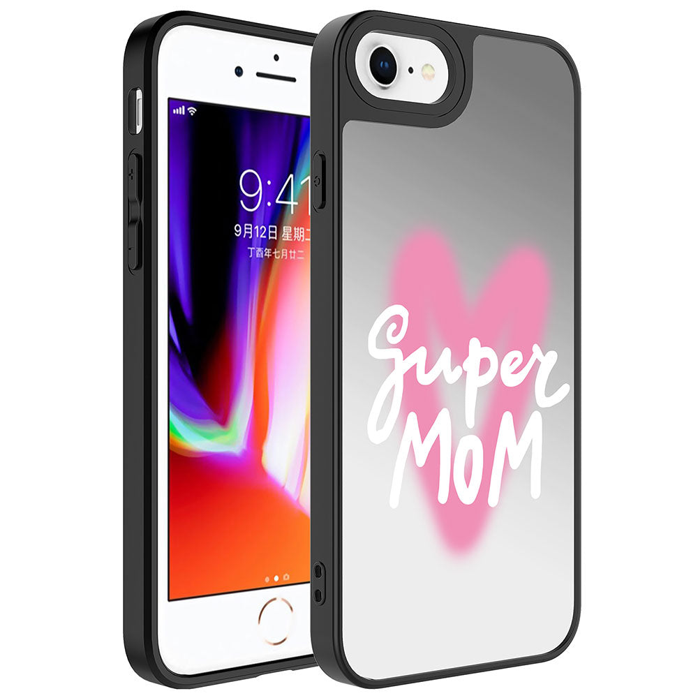 Apple iPhone SE 2020 Uyumlu Kılıf Aynalı Desenli Kamera Korumalı Parlak Zore Mirror Kapak