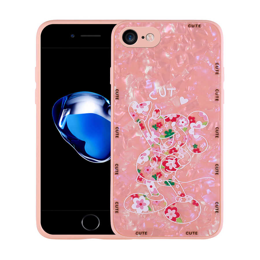 Apple iPhone SE 2020 Uyumlu Kılıf Desenli Sert Silikon Zore Mumila Kapak