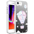 Apple iPhone SE 2020 Uyumlu Kılıf Desenli Zore Silver Sert Kapak
