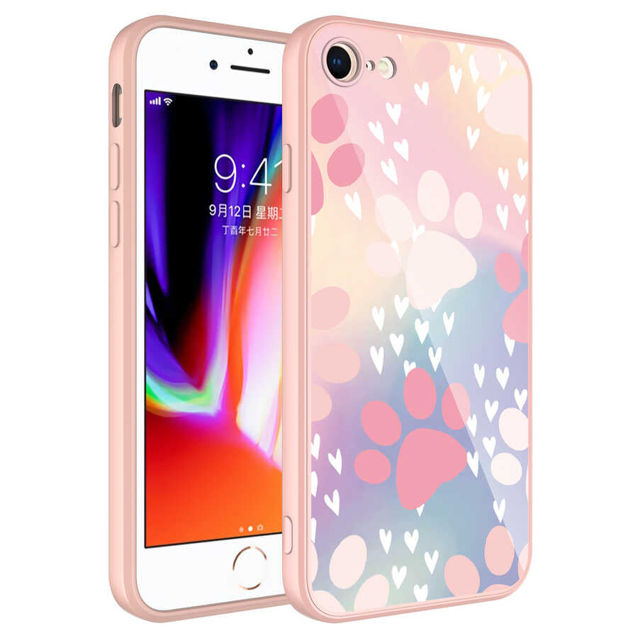 Apple iPhone SE 2020 Uyumlu Kılıf Kamera Korumalı Desenli Sert Silikon Zore Epoksi Kapak