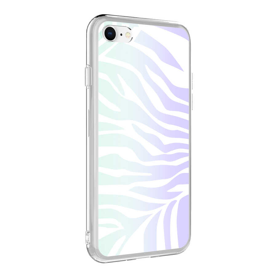 Apple iPhone SE 2020 Uyumlu Kılıf Zore M-Blue Desenli Kapak