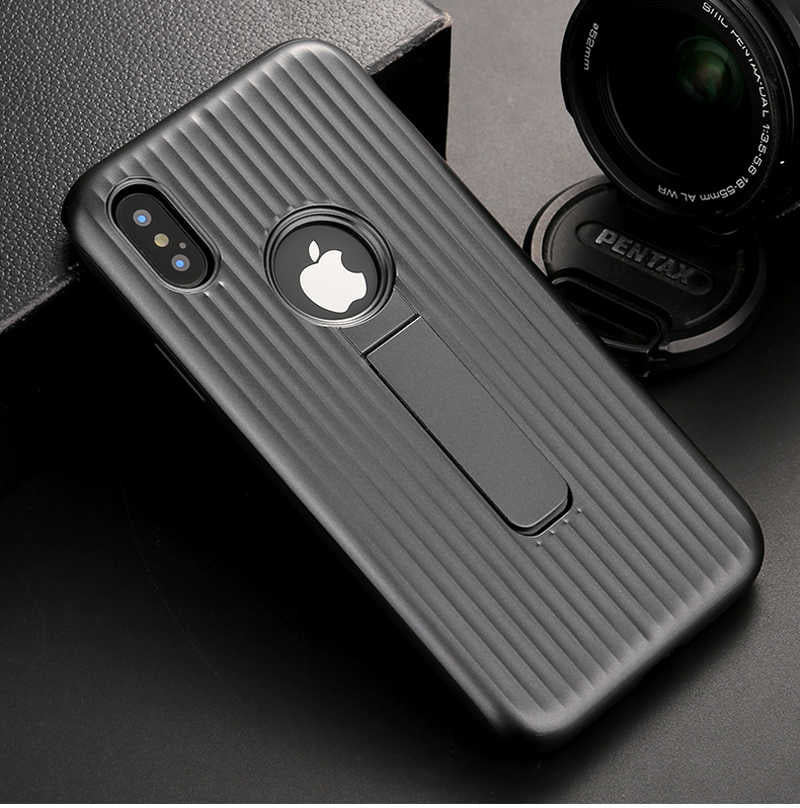 Apple iPhone X Uyumlu Kılıf Zore Wave Standlı Mıknatıslı Kapak