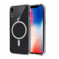 Apple iPhone XR 6.1 Uyumlu Kılıf M-safe Şarj Özellikli Şeffaf Sert PC Zore Embos Kapak