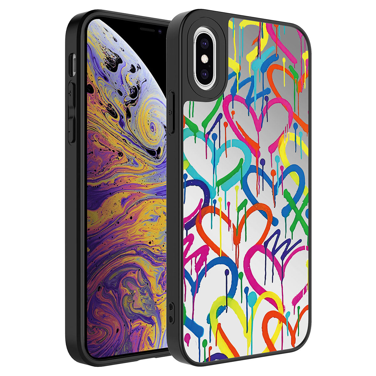 Apple iPhone XS 5.8 Uyumlu Kılıf Aynalı Desenli Kamera Korumalı Parlak Zore Mirror Kapak