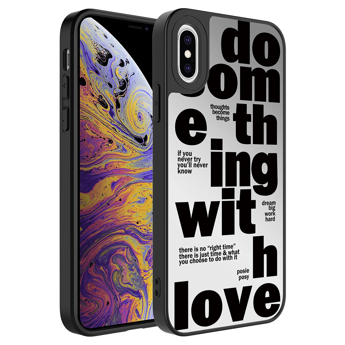 Apple iPhone XS 5.8 Uyumlu Kılıf Aynalı Desenli Kamera Korumalı Parlak Zore Mirror Kapak
