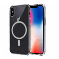 Apple iPhone XS 5.8 Uyumlu Kılıf M-safe Şarj Özellikli Şeffaf Sert PC Zore Embos Kapak
