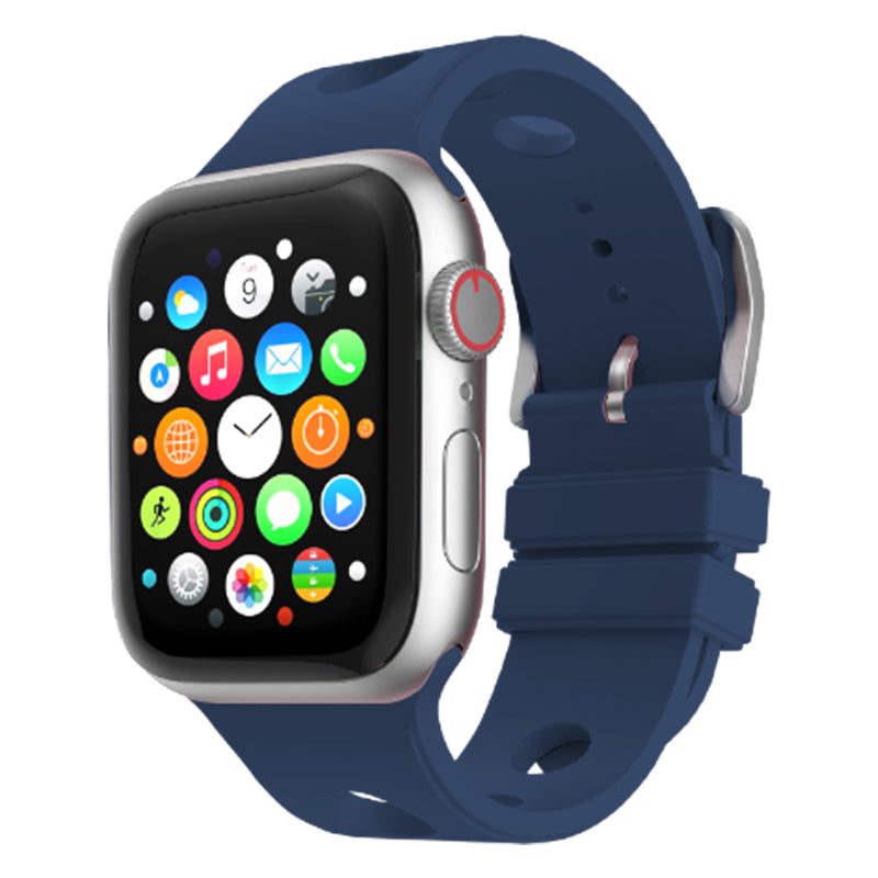 Apple Watch 7 45mm Delikli Tasarım Zore KRD-147 Silikon Kordon