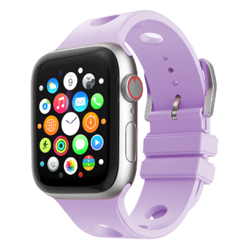 Apple Watch 7 45mm Delikli Tasarım Zore KRD-147 Silikon Kordon