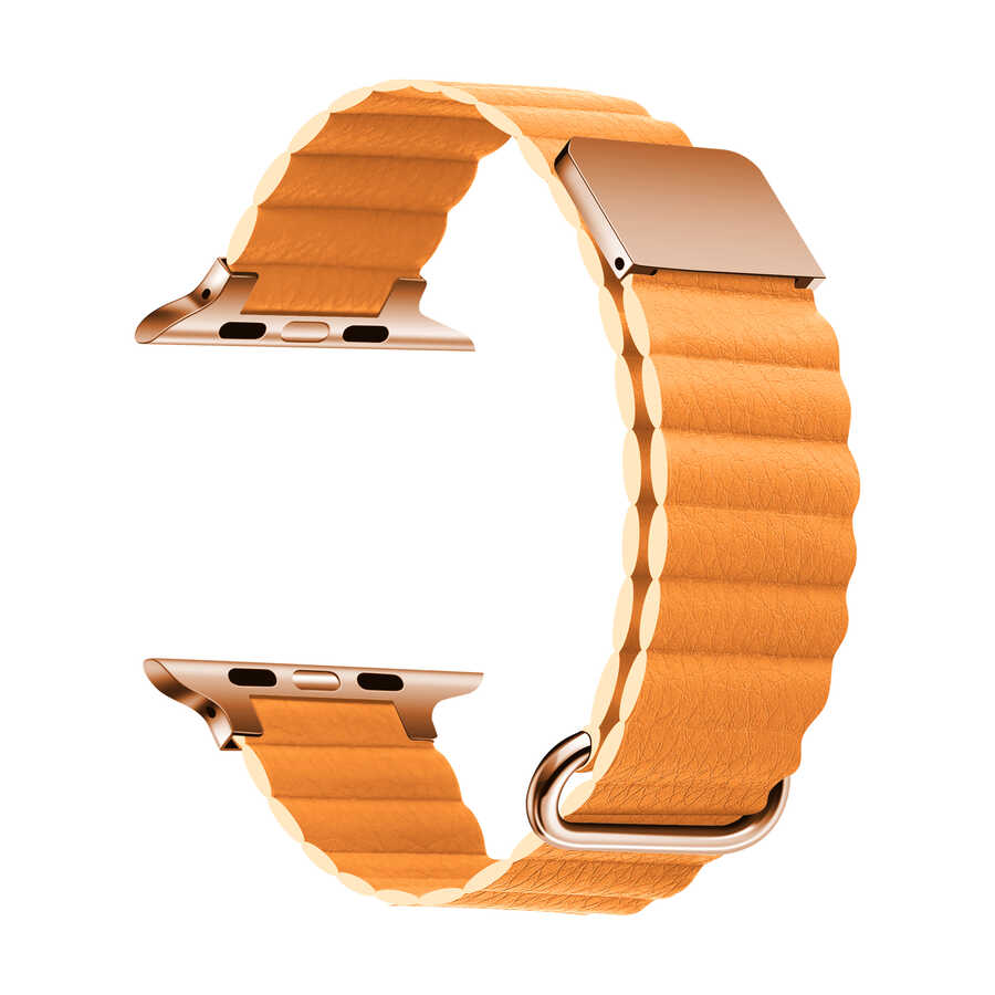 Apple Watch 7 45mm KRD-78 PU Deri Kordon Strap Kayış