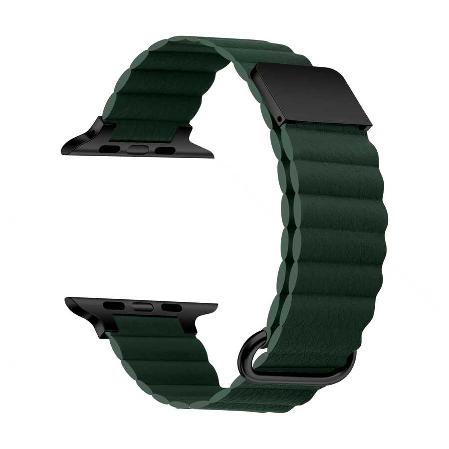 Apple Watch 7 45mm KRD-78 PU Deri Kordon Strap Kayış
