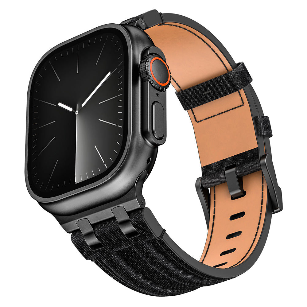 Apple Watch 7 45mm Zore KRD-153 Kot Kumaş Tasarımlı Kordon