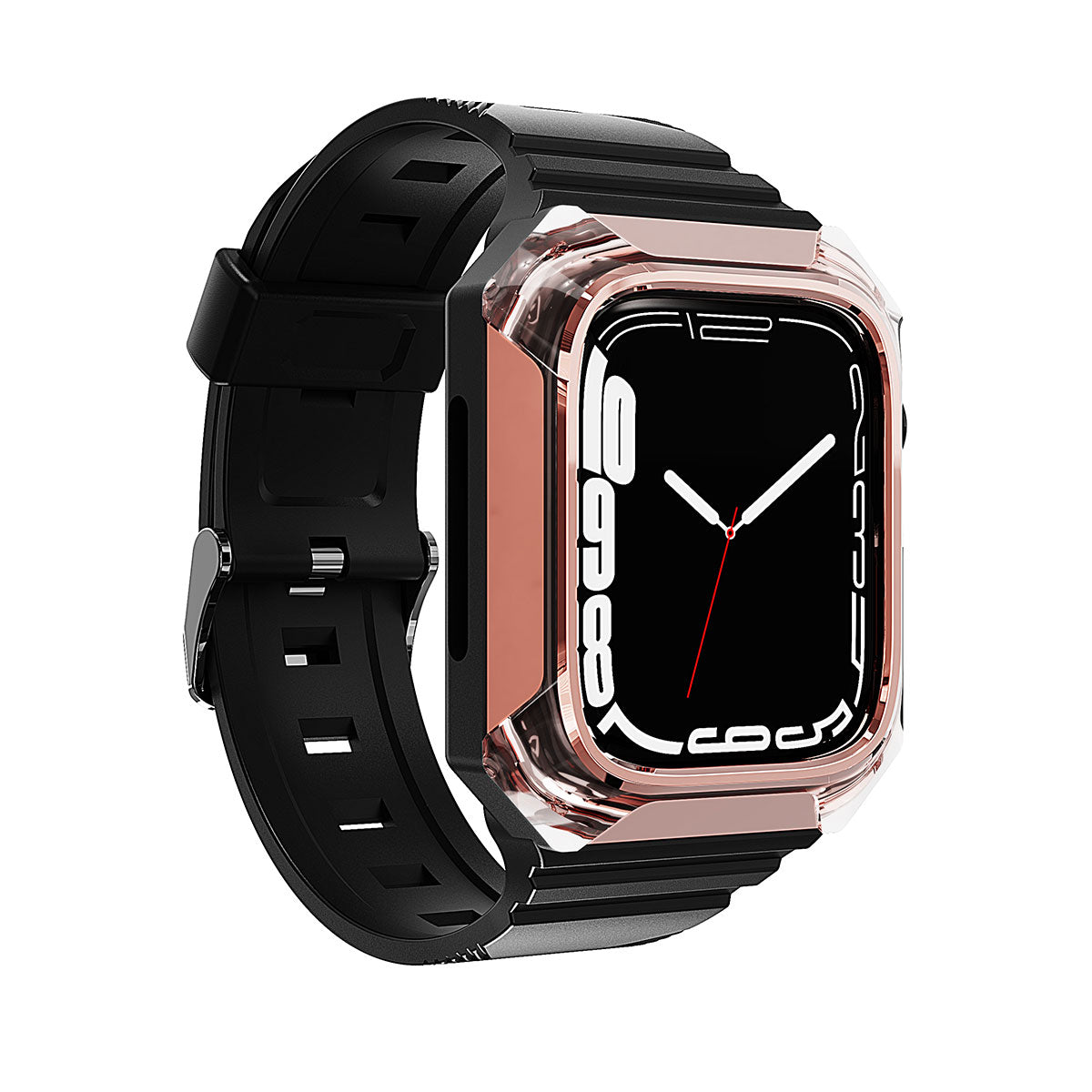 Apple Watch 7 45mm Zore KRD-88 Sert PC Kasa Koruyuculu Silikon Kordon