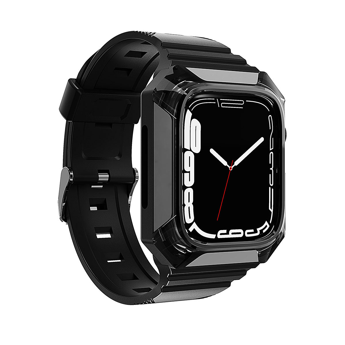 Apple Watch 7 45mm Zore KRD-88 Sert PC Kasa Koruyuculu Silikon Kordon