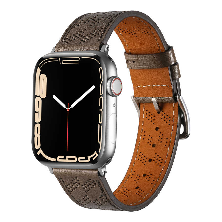 Apple Watch Ultra 49mm KRD-76 PU Deri Kordon Strap Kayış