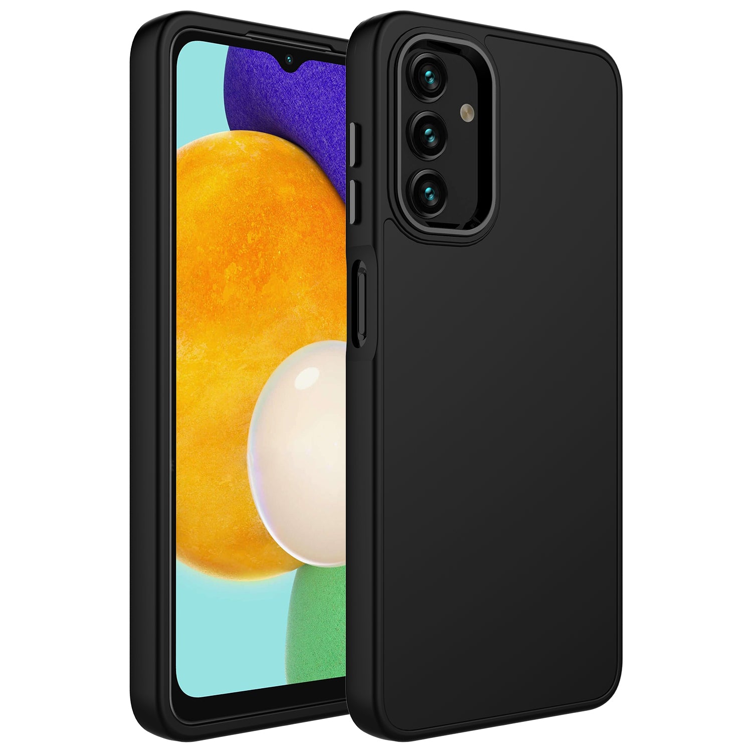Galaxy A04 Uyumlu Kılıf Metal Çerçeve ve Buton Tasarımlı Silikon Zore Luna Kapak