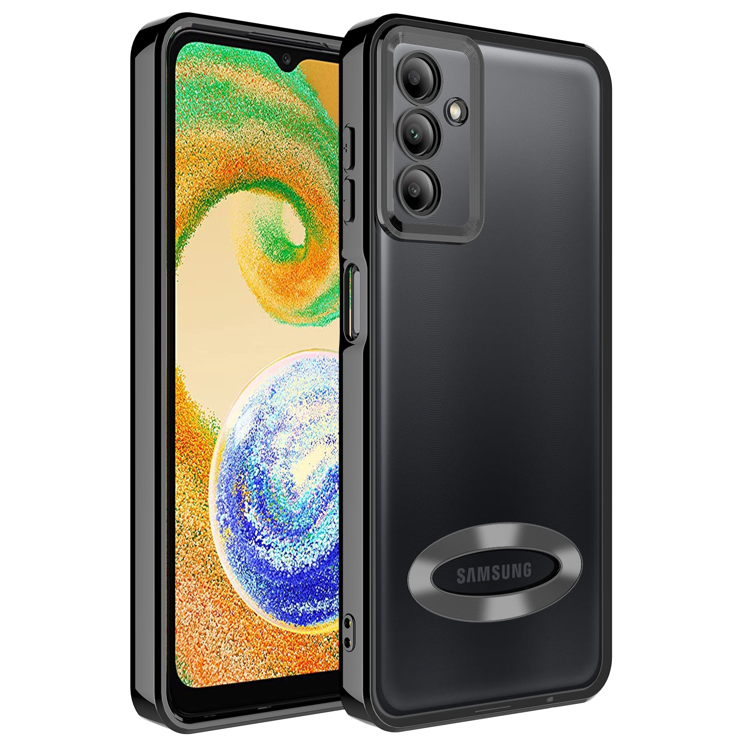Galaxy A04S Uyumlu Kılıf Kamera Korumalı Logo Gösteren Zore Omega Kapak