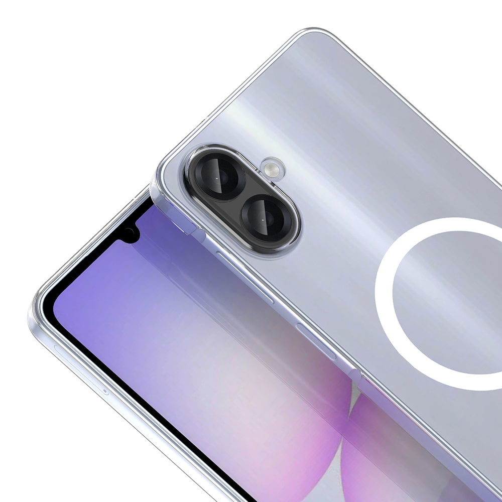 Galaxy A07 Kamera Korumalı M-Safe Şarj Özellikli Şeffaf Zore London Sert PC Kapak