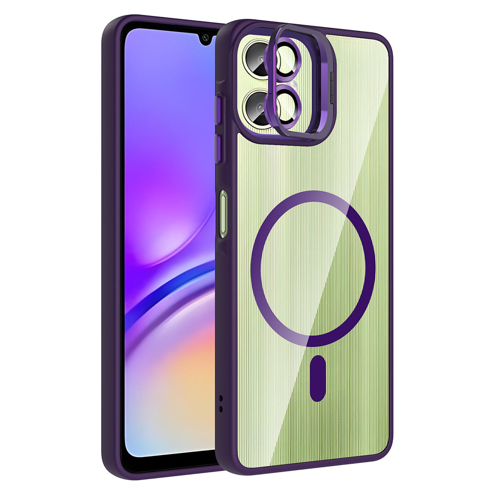Galaxy A07 Uyumlu Kılıf Standlı ve Kamera Lens Hediyeli Zore Etro Kapak