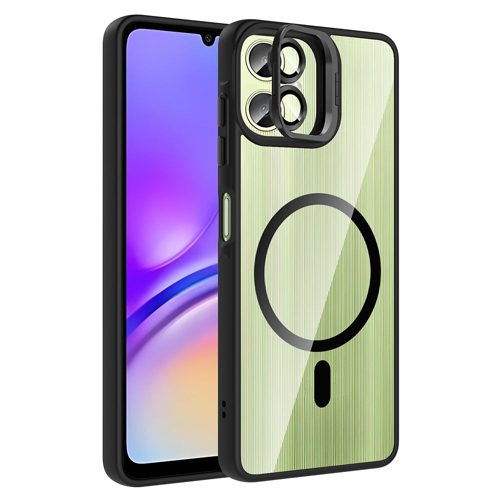 Galaxy A07 Uyumlu Kılıf Standlı ve Kamera Lens Hediyeli Zore Etro Kapak