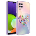 Galaxy A12 Uyumlu Kılıf Kamera Korumalı Desenli Sert Silikon Zore Epoksi Kapak