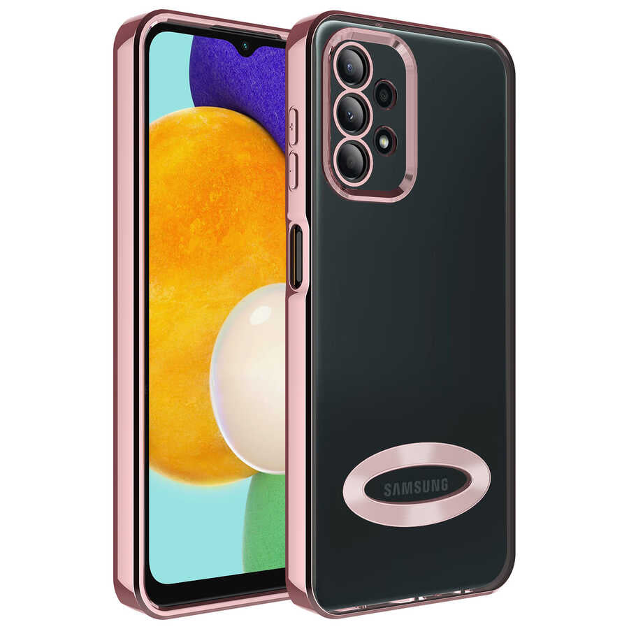 Galaxy A13 4G Uyumlu Kılıf Kamera Korumalı Logo Gösteren Zore Omega Kapak