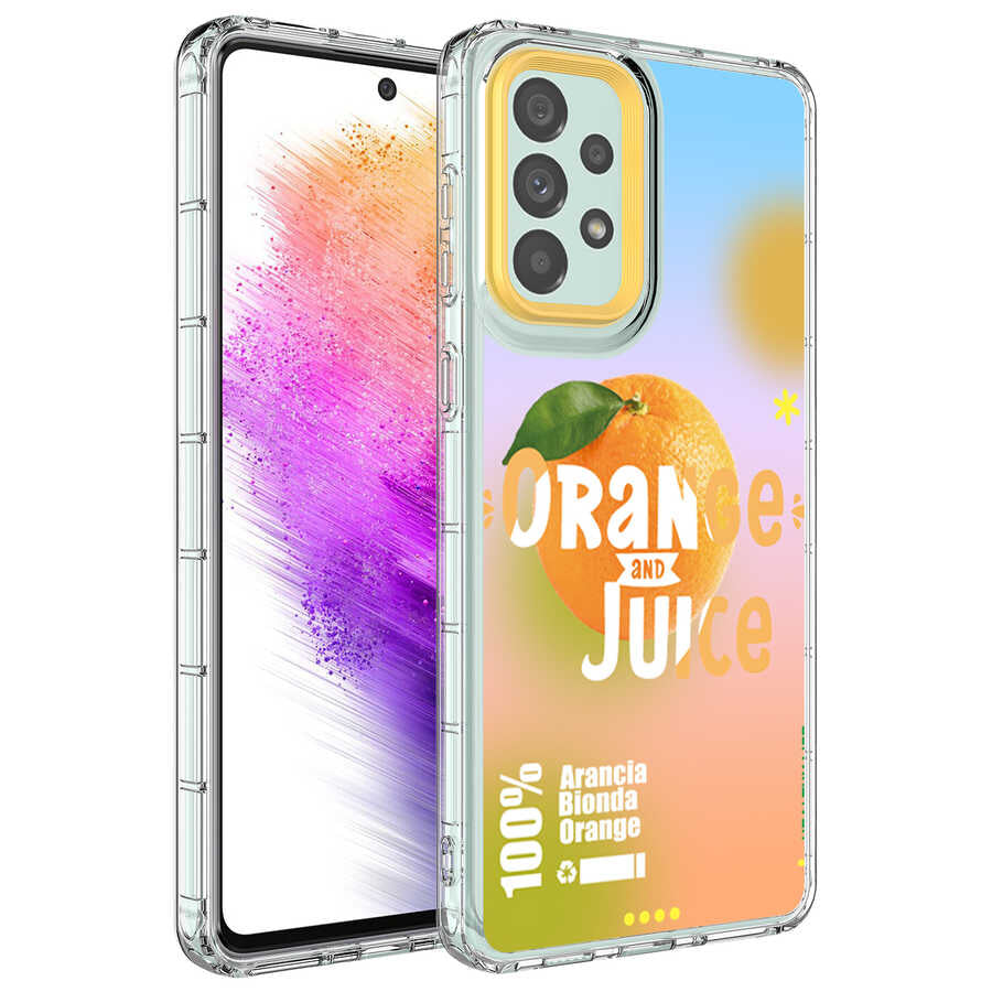 Galaxy A13 4G Uyumlu Kılıf Kamera Korumalı Renkli Desenli Sert Silikon Zore Korn Kapak