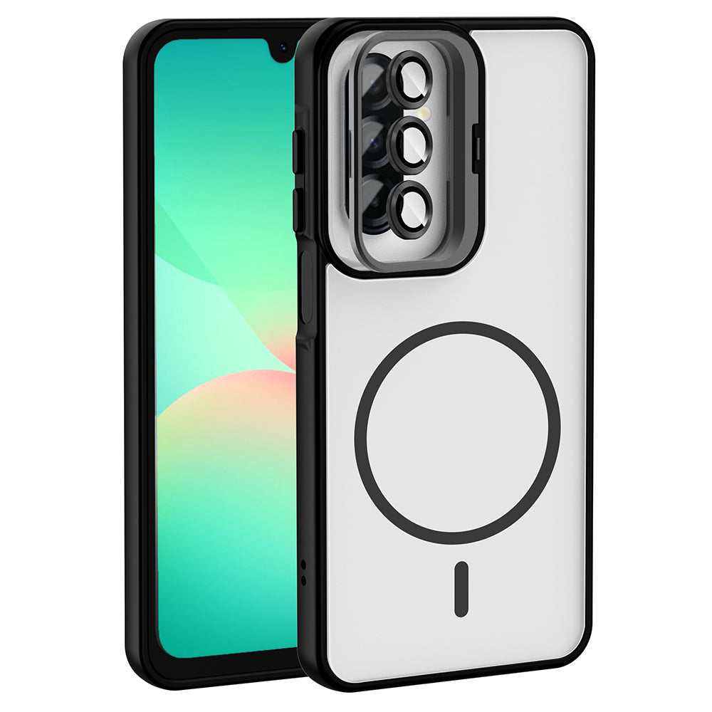 Galaxy A17 Uyumlu Kılıf Standlı ve Kamera Lens Hediyeli Zore Etro Kapak