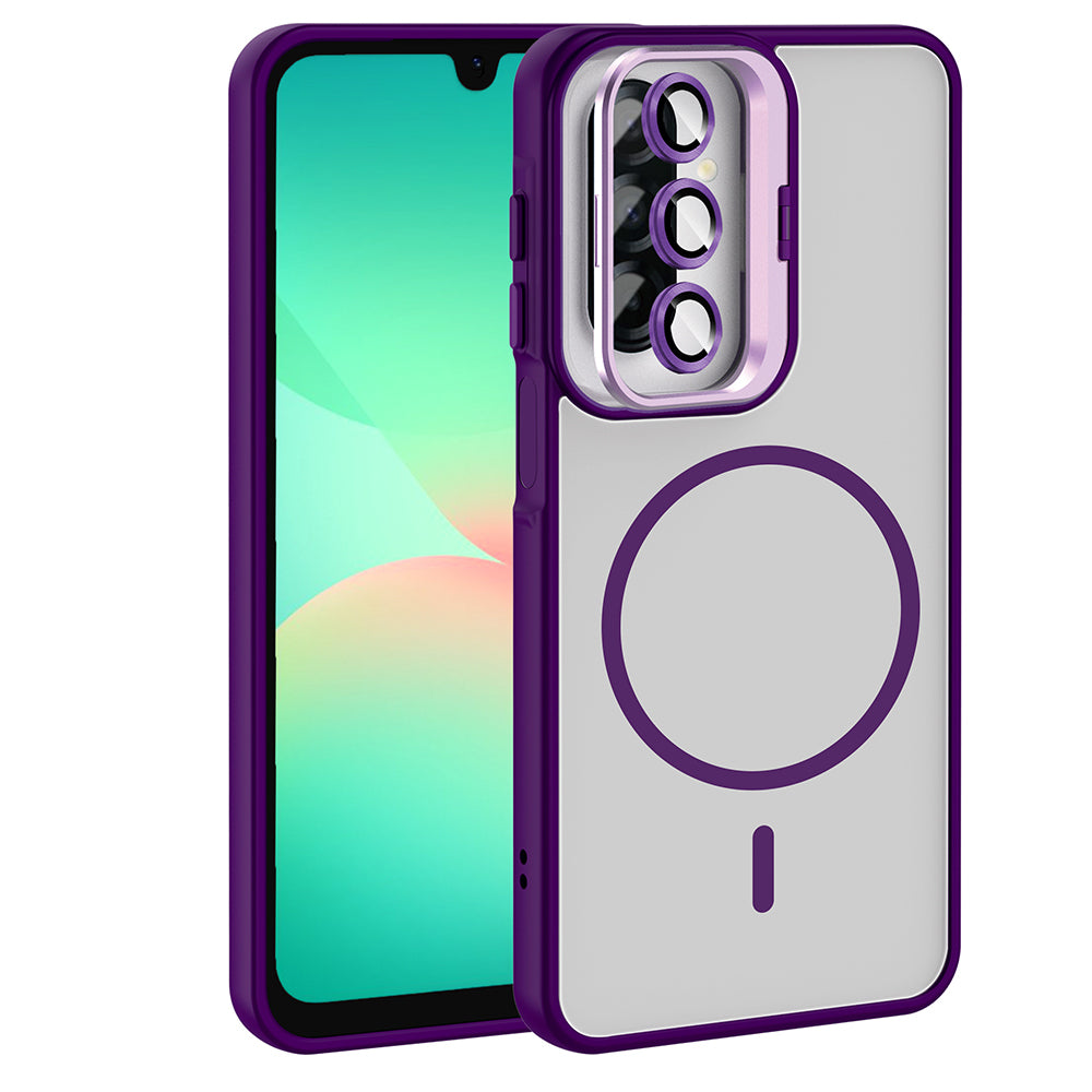 Galaxy A17 Uyumlu Kılıf Standlı ve Kamera Lens Hediyeli Zore Etro Kapak