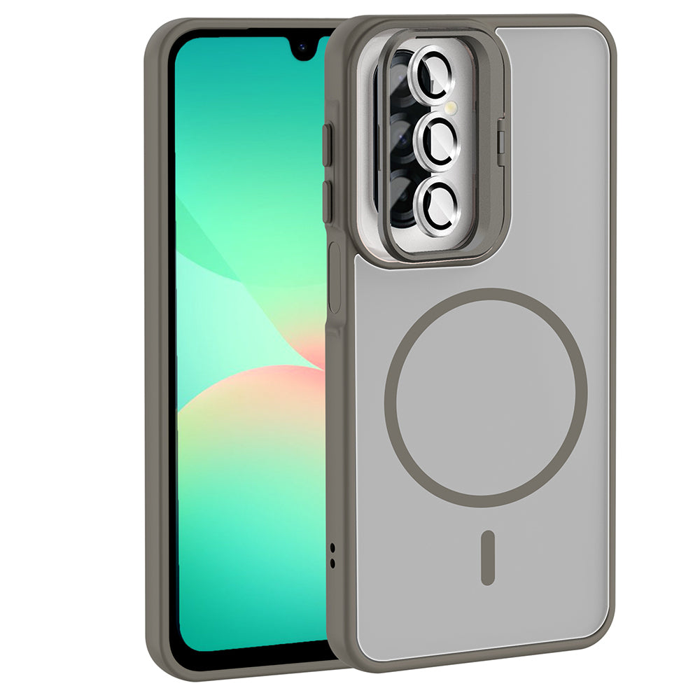 Galaxy A17 Uyumlu Kılıf Standlı ve Kamera Lens Hediyeli Zore Etro Kapak