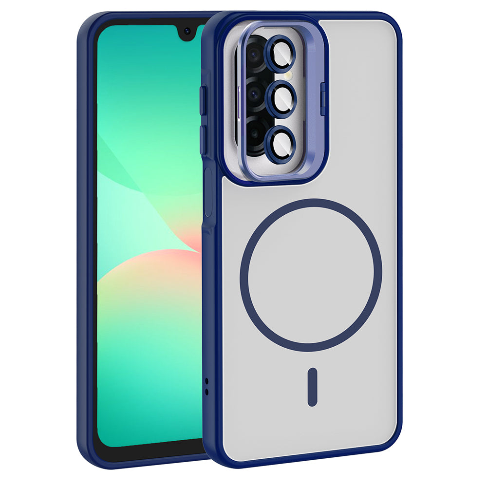 Galaxy A17 Uyumlu Kılıf Standlı ve Kamera Lens Hediyeli Zore Etro Kapak