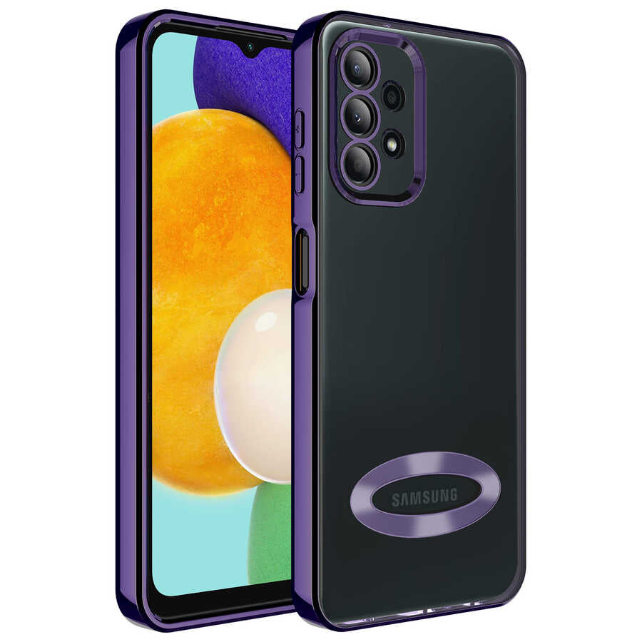 Galaxy A23 Uyumlu Kılıf Kamera Korumalı Logo Gösteren Zore Omega Kapak