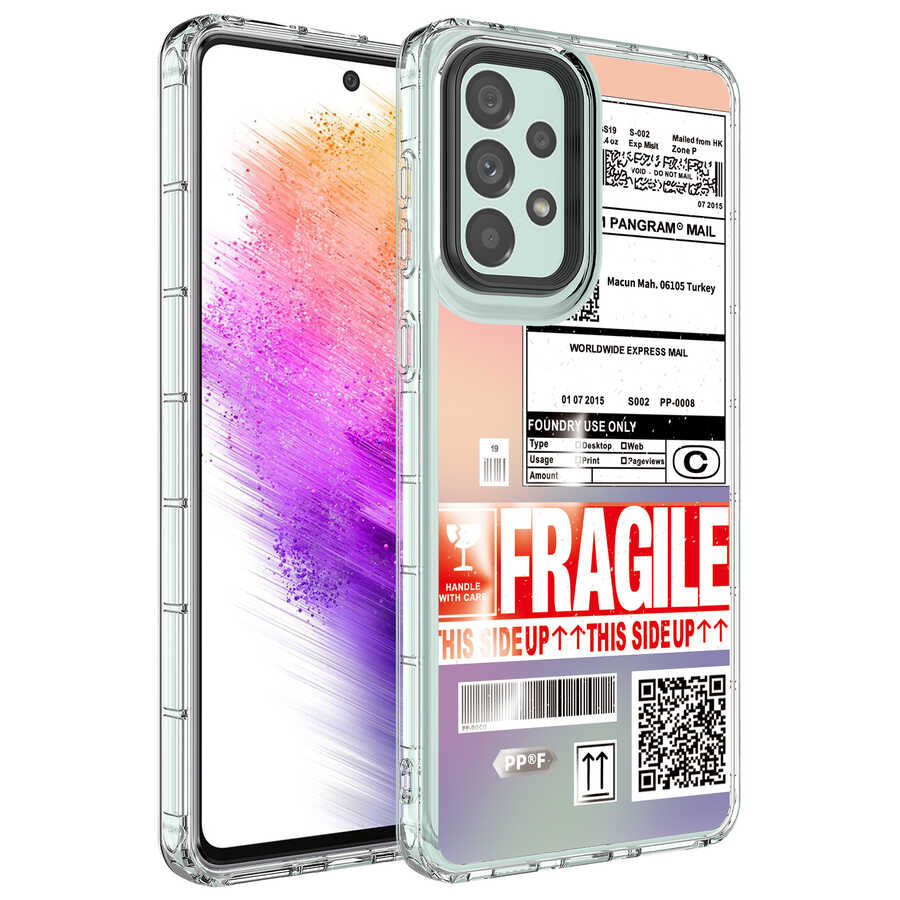 Galaxy A23 Uyumlu Kılıf Kamera Korumalı Renkli Desenli Sert Silikon Zore Korn Kapak