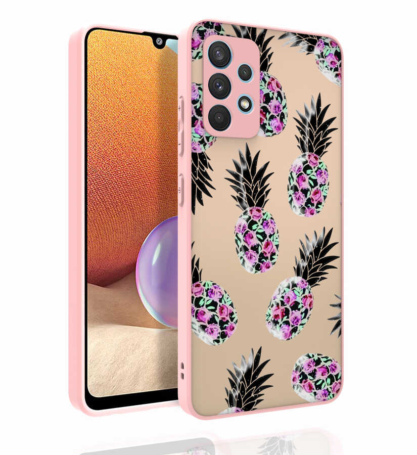 Galaxy A32 4G Uyumlu Kılıf Desenli Kamera Korumalı Parlak Zore Nora Kapak